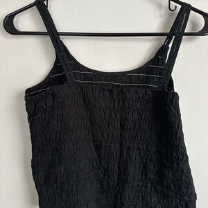 Vintage Elegant Black Textured Camisole